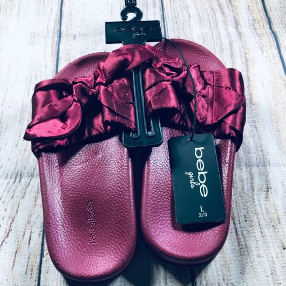 bebe Other - NWT bebe girls maroon bow slide